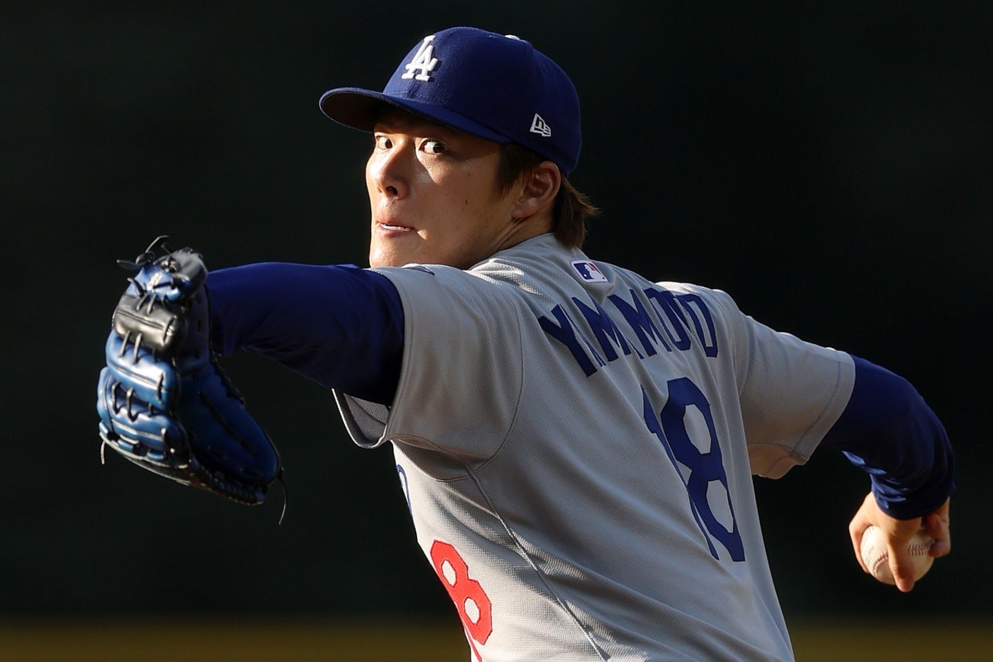 山本は５回まで１安打無失点に抑える快投をみせた。(C)Getty Images