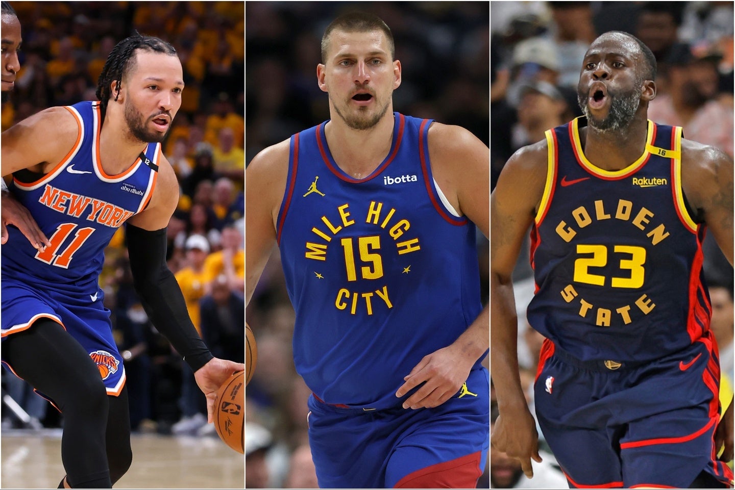 MVP３度のヨキッチ(中央)を筆頭に、ブランソン(左)、グリーン(右)らは２巡目指名から出世を遂げた代表格だ。(C)Getty Images