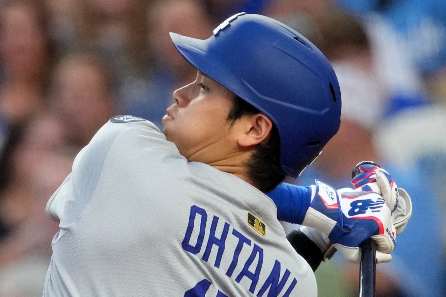 初回に先頭打者アーチの大谷は、第３打席で同点となる三塁打。(C)Getty Images