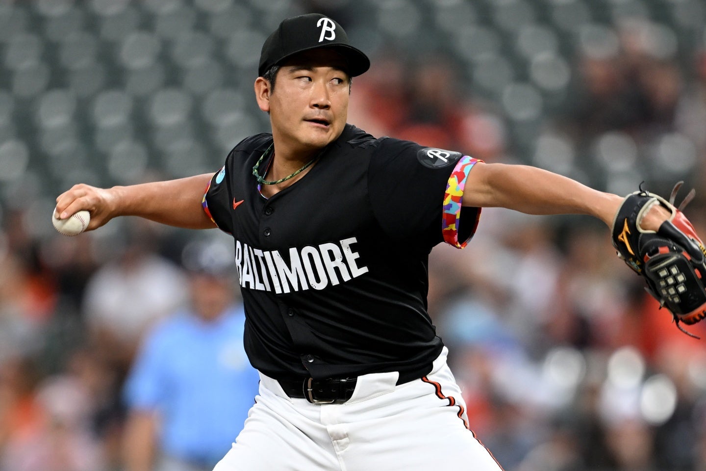 今季６勝目を挙げた菅野だが５回７失点と散々な内容だった。(C)Getty Images