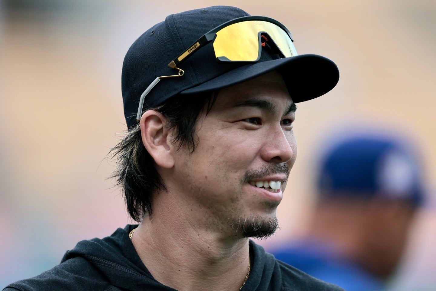 「絵心ない芸人」で知られる前田健太が、同僚に似顔絵をプレゼントした。(C)Getty Images