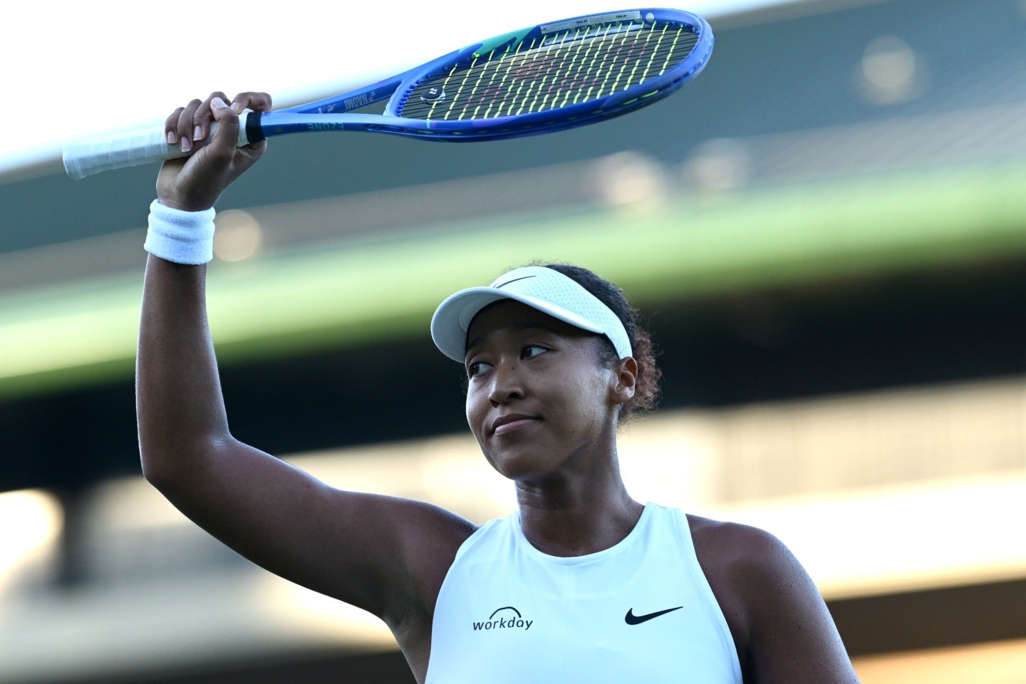 ウインブルドン１回戦で予選勝者のギブソンに勝利した大坂。（C）Getty Images