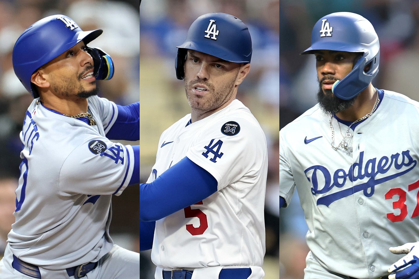 ６月に不振だったベッツ、フリーマン、T・ヘルナンデス。(C)Getty Images