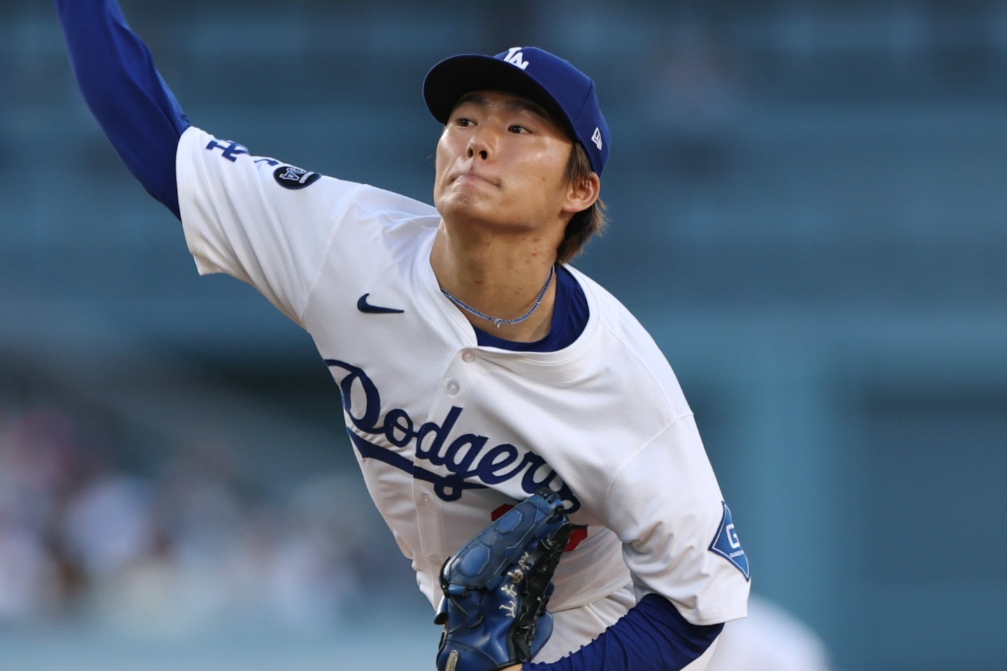 山本は７回を投げ３安打８K１失点だった。(C)Getty Images