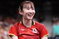 お洒落なメガネ姿を披露した早田。(C) Getty Images