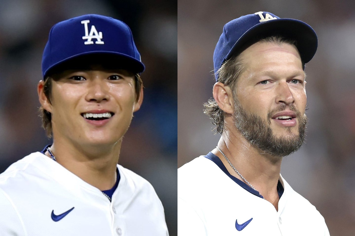 米オールスター戦に初選出された山本と、11回の選出となったカーショウ（右）。(C)Getty Images