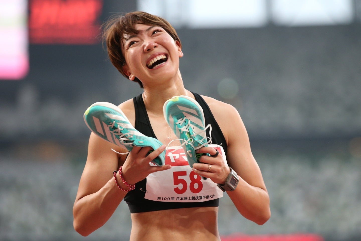 今季限りで第一線から退く寺田。最後の日本選手権を笑顔で終えた。写真：永島裕基