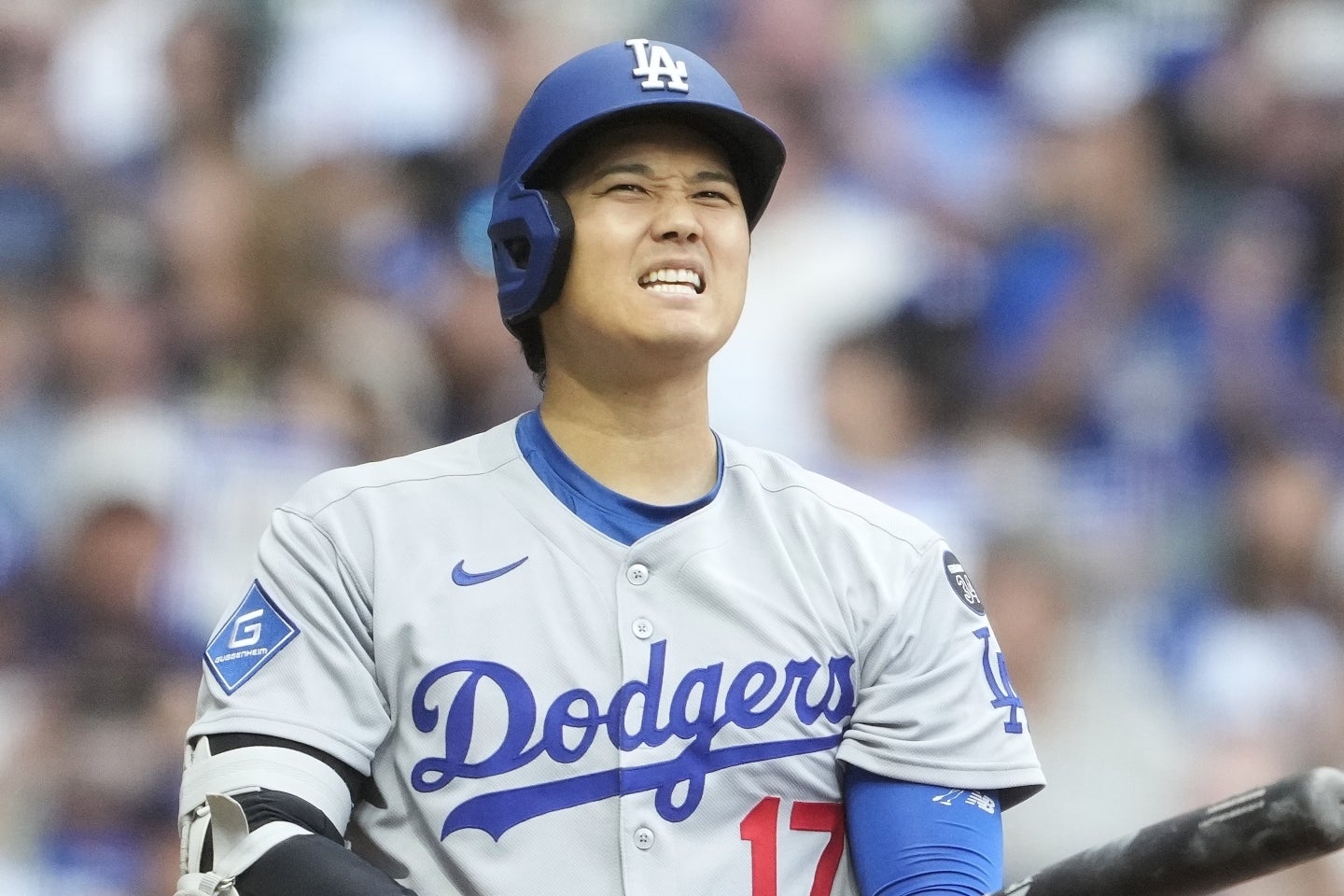 現地７日のブルワーズ戦では２安打、１得点だった大谷。しかしチームは敗れて４連敗となった。(C)Getty Images