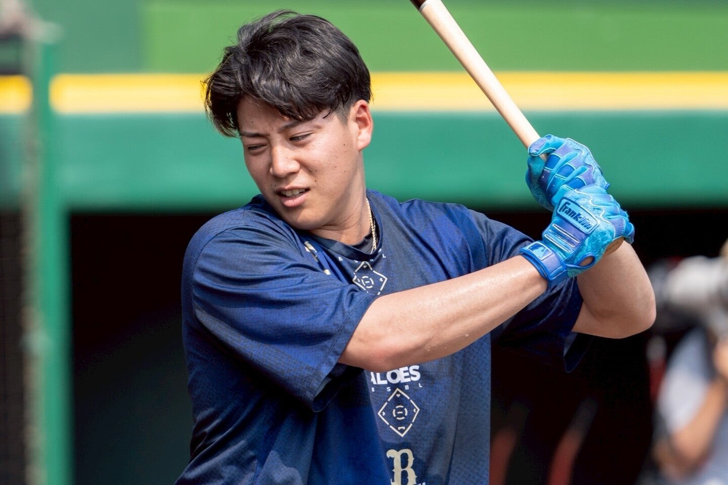 ７月１日から２試合連続でホームランを放った来田。プロ５年目、いよいよ本格覚醒が期待される。