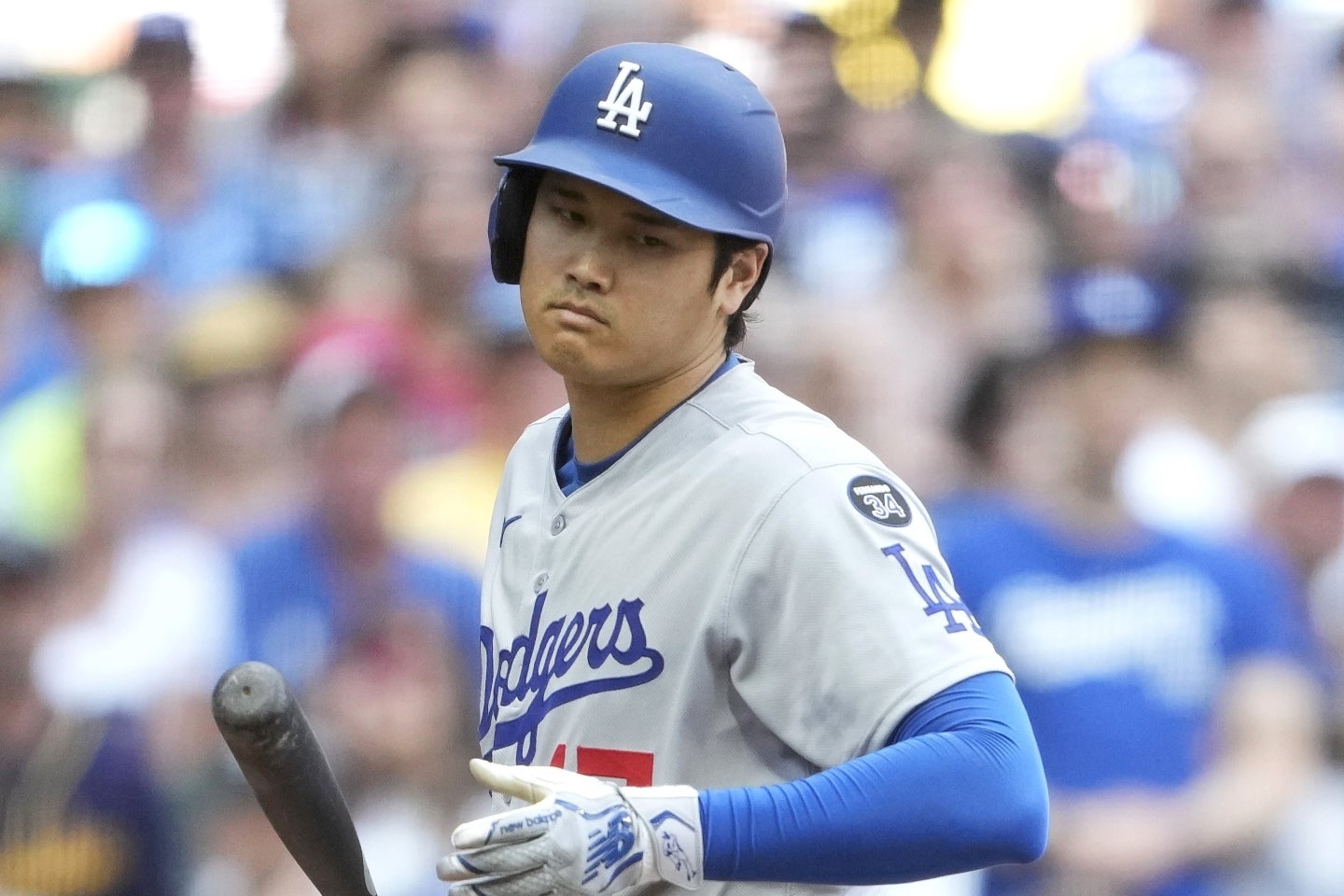 ３打数無安打、２三振、２四球、打点１だった大谷。(C)Getty Images