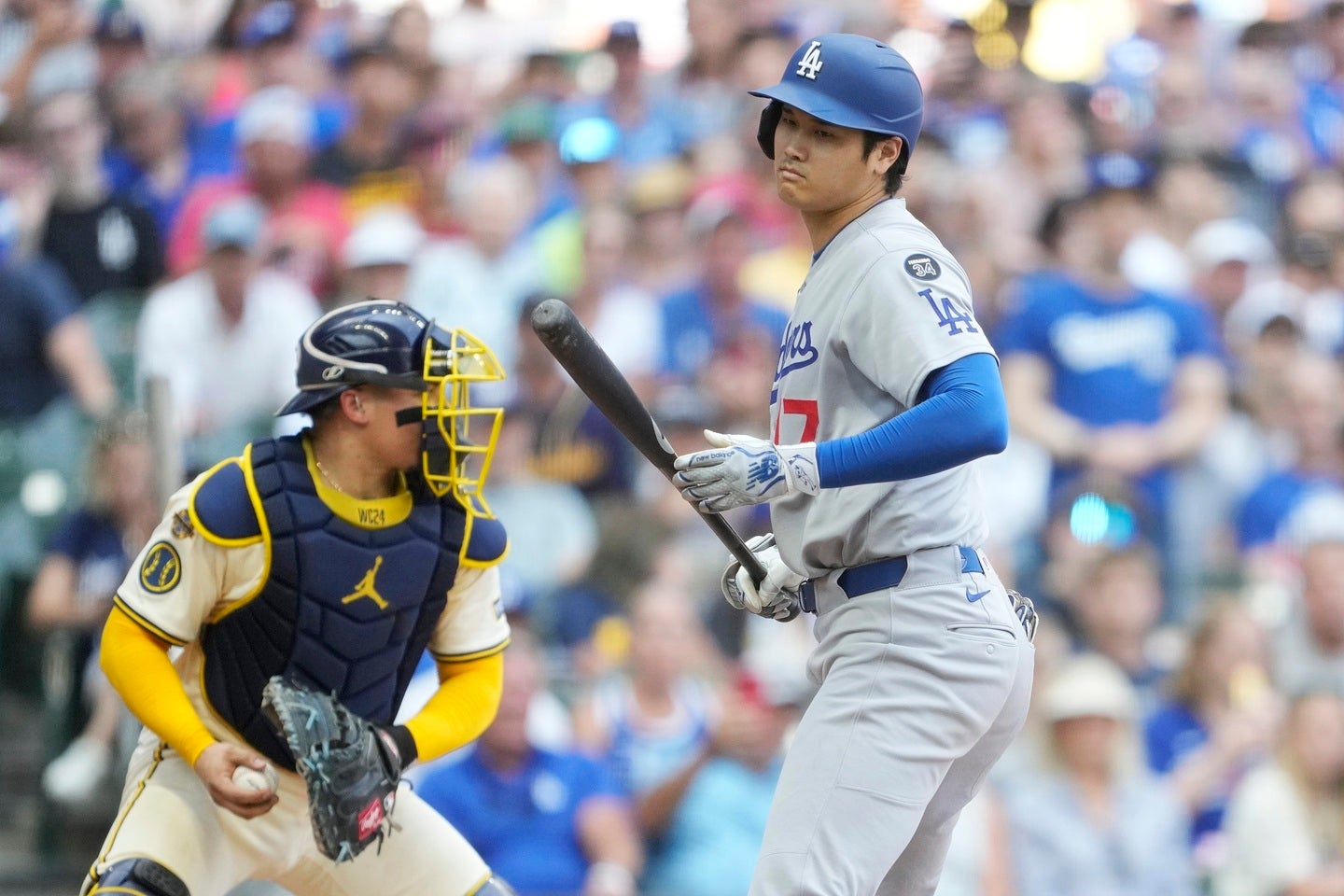 現地９日のブルワーズ戦では、大谷も３打数ノーヒットと音無しに終わった。(C) Getty Images