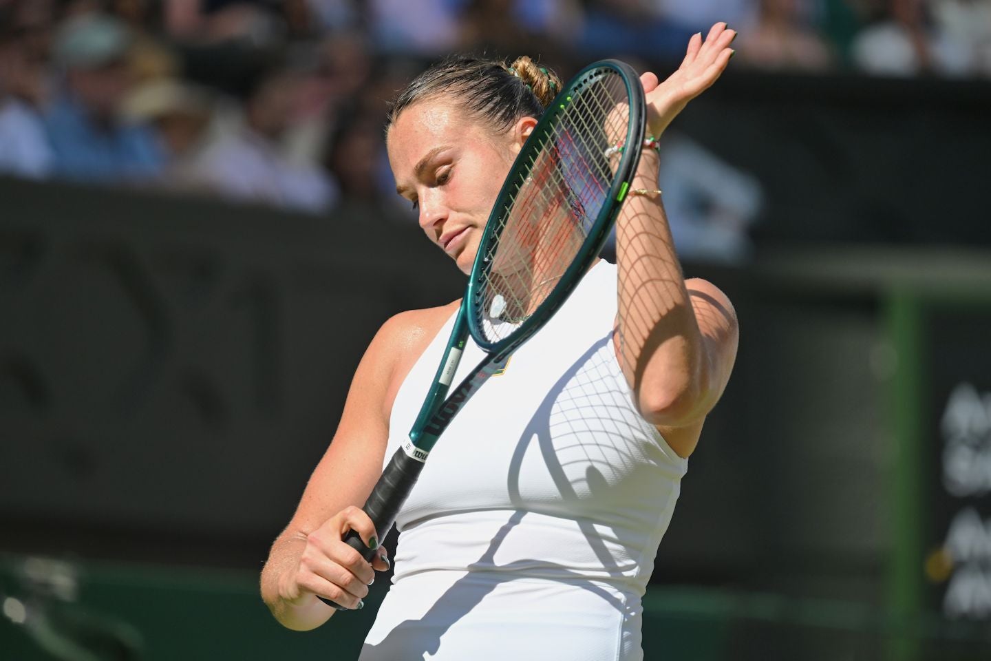 世界ランキング１位のサバレンカにとってウインブルドン準決勝はキャリア３度目の挑戦だったが、今回もその壁を越えることはできなかった。(C)Getty Images