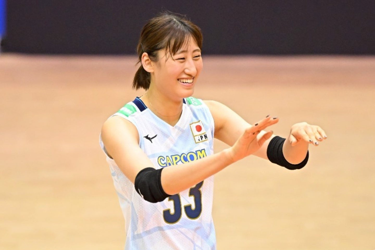 代表初スタメンを飾った秋本。11得点を挙げる活躍ぶりだった。写真：金子拓弥（THE DIGEST写真部）