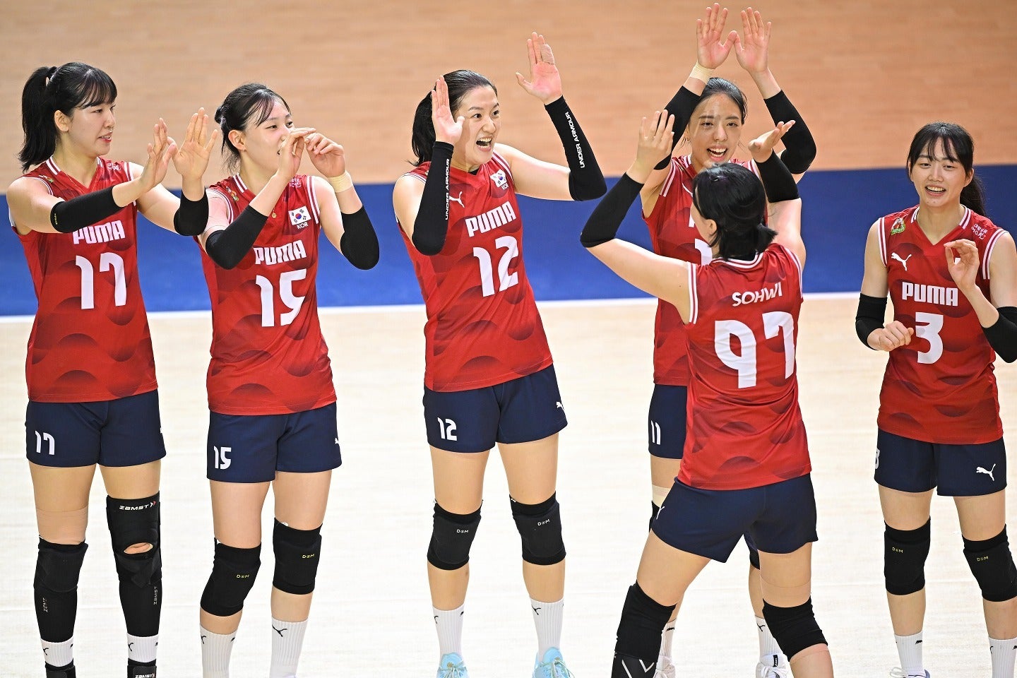 ネーションズリーグ陥落の危機が迫っている女子バレー韓国代表。写真：金子拓弥（THE DIGEST写真部）