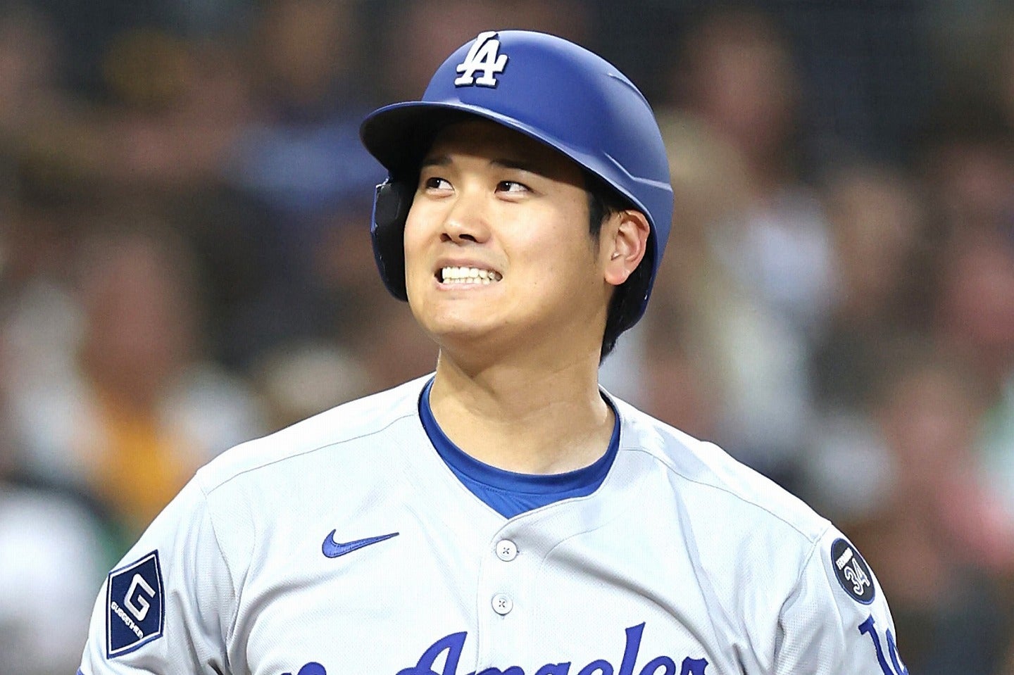 “スプラッシュヒット”で逆転に成功した大谷。しかし連敗は止められず...。(C) Getty Images