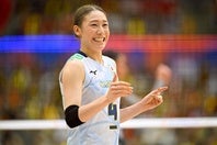 強敵ポーランドを撃破した日本。攻撃をけん引した石川は両チーム最多22得点を挙げた。写真：金子拓弥（THE DIGEST写真部）