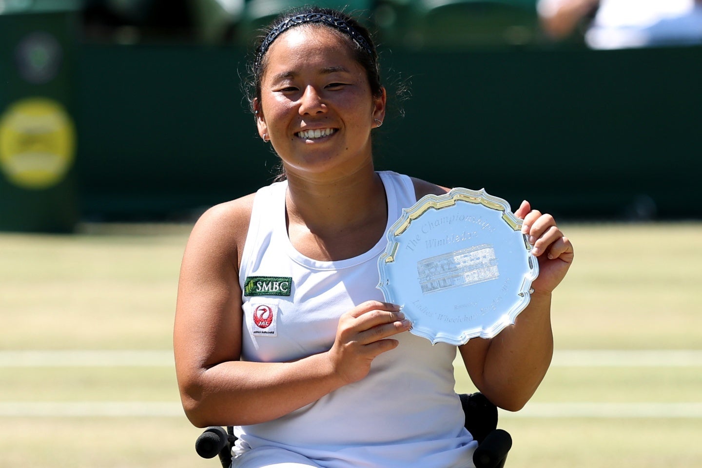 ウインブルドン決勝では過去に大きく勝ち越していたワンに敗れ、準優勝となった上地。悔しさをにじませながらも、「来年こそタイトルを獲りたい」と前を向いた。（C）Getty Images