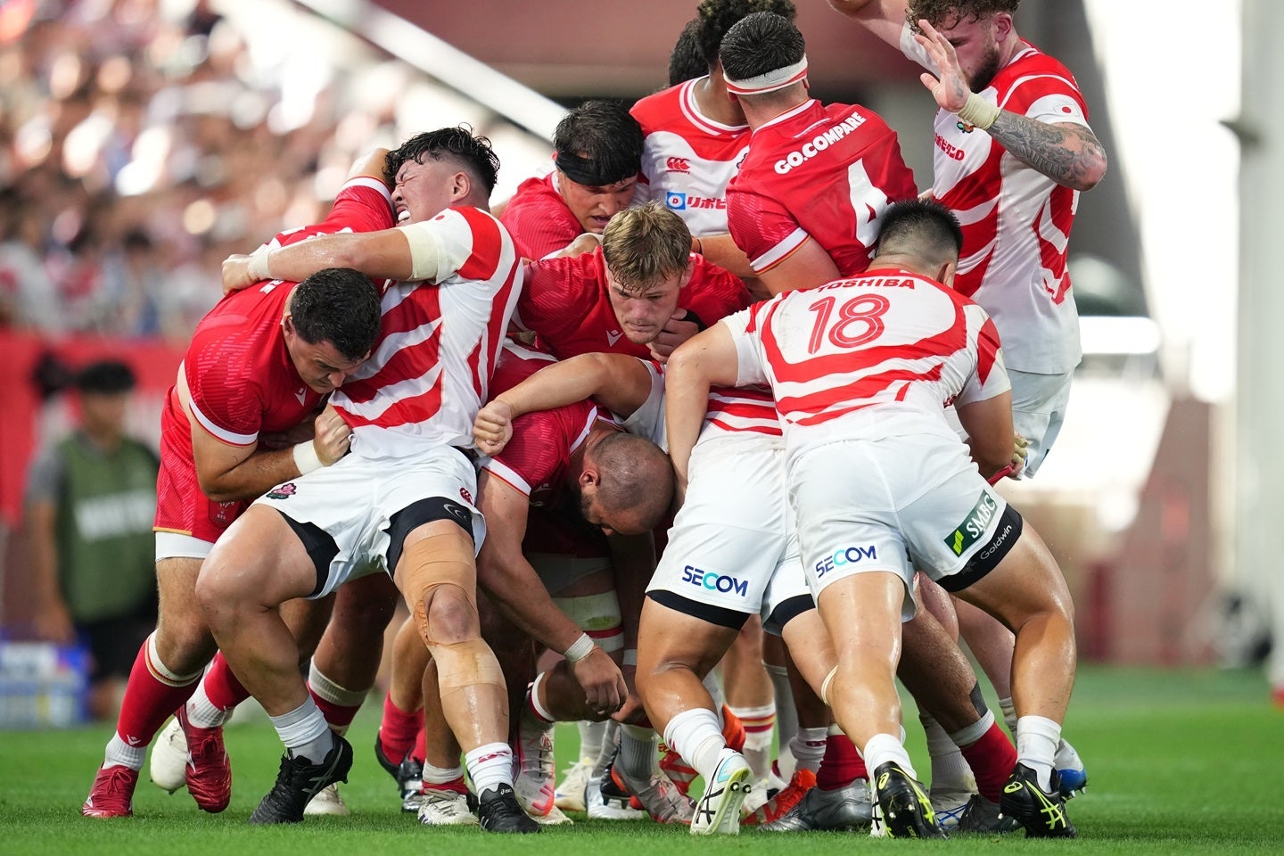 第１戦からモール戦などで修正を施してきたウェールズに対し、日本は後半に２点差まで詰め寄ったものの惜敗した。(C) Getty Images