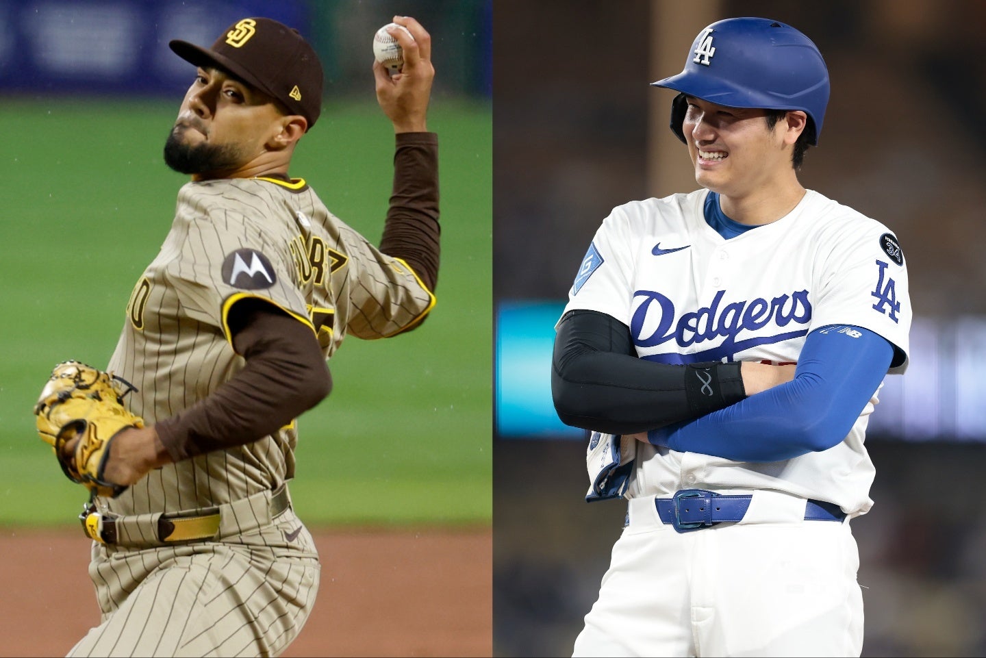 MLBオールスターに選出された大谷（右）とスアレス（左）。(C) Getty Images