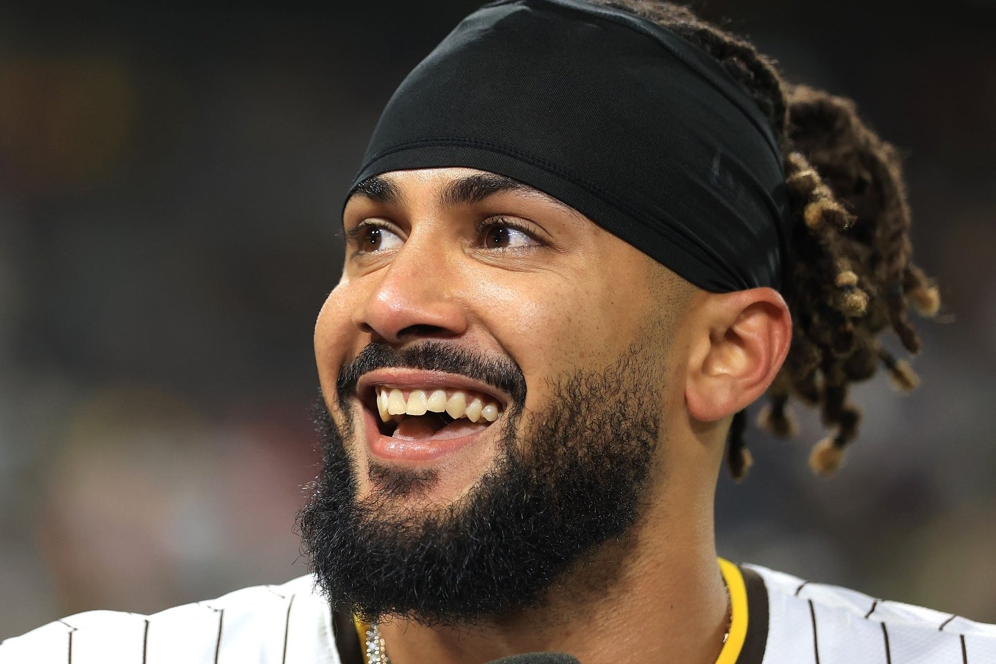 MLB最高の選手は「青チームの17番」と答えたタティースJr.。(C)Getty Images