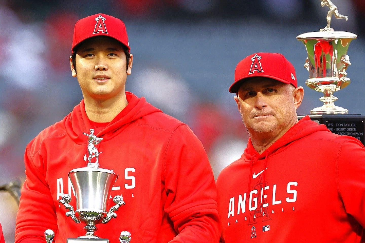 大谷（左）の驚きのエピソードを語ったネビン氏（右）。(C) Getty Images