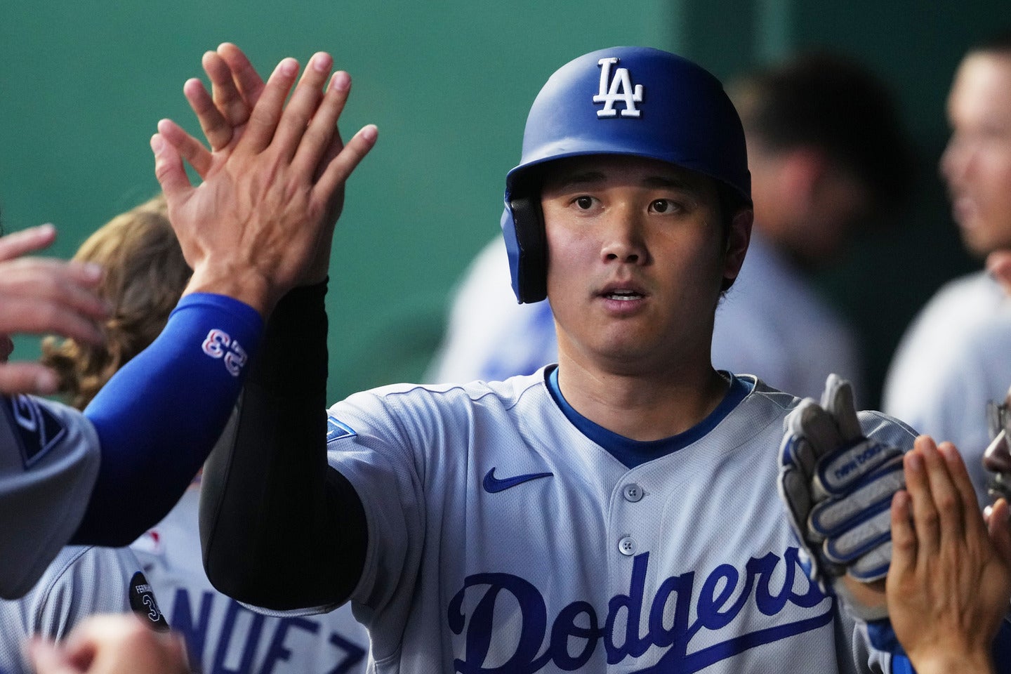 今シーズン投打の二刀流として目覚ましい活躍を見せているドジャースの大谷翔平。(C)Getty Images