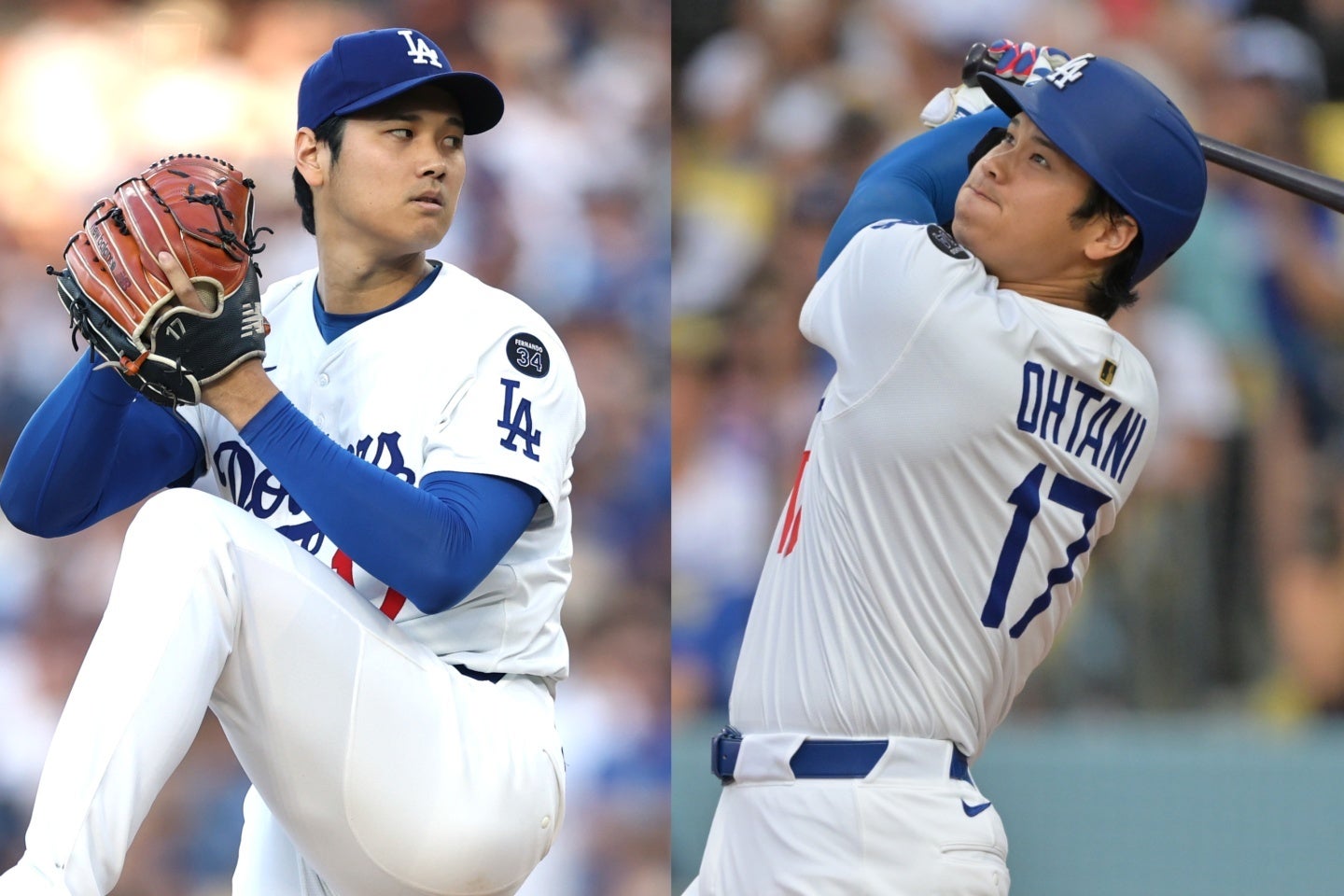 今季６試合目に登板した大谷。初回に３戦連発となる35号HRを放った。(C)Getty Images
