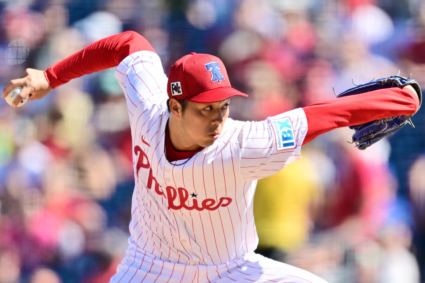 フィリーズから自由契約となった青柳晃洋。(C)Getty Images