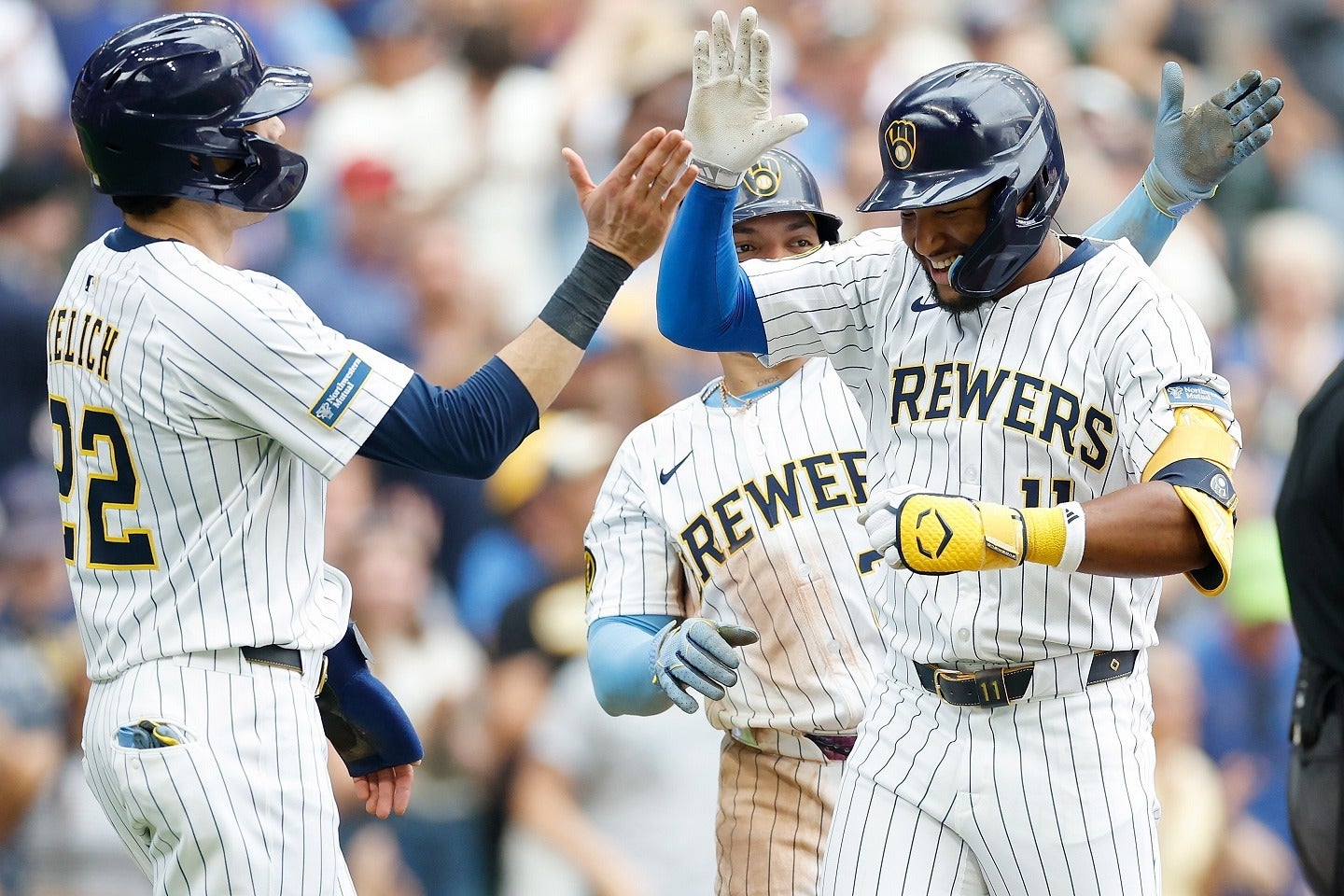 ドジャース相手に６連勝を飾り、リーグ中地区首位のブルワーズ。初の世界一を目指す。(C)Getty Images