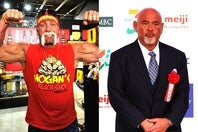 武藤（右）さんは急死したホーガン（左）氏との秘蔵ショットをSNSにアップした。(C)THE DIGEST、Getty Images