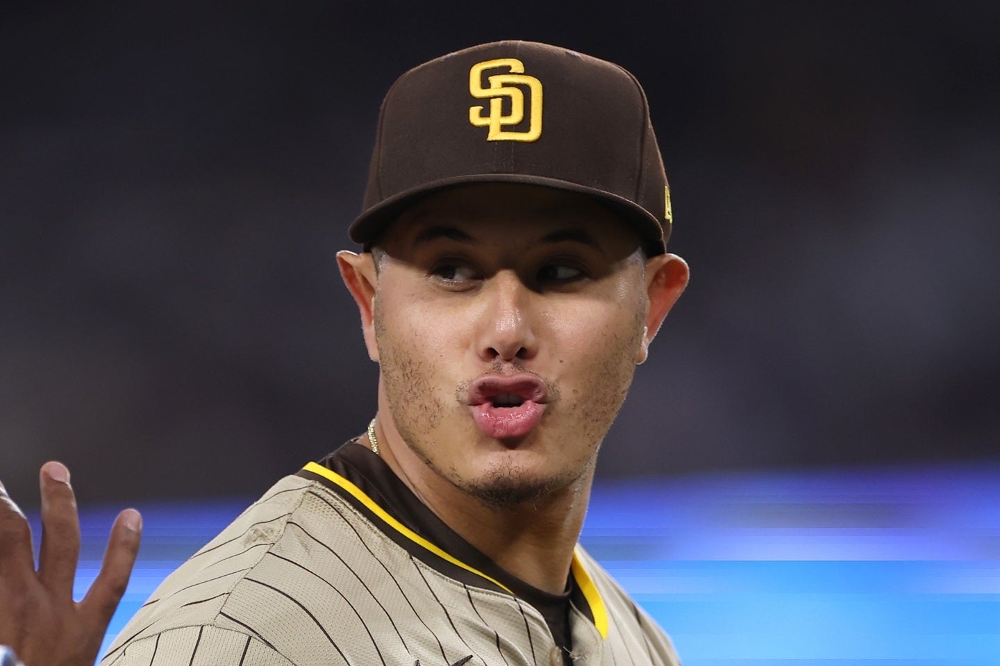 マチャドがカーディナルス戦で２度のデッドボールを受け怒りをあらわにした。(C) Getty Images