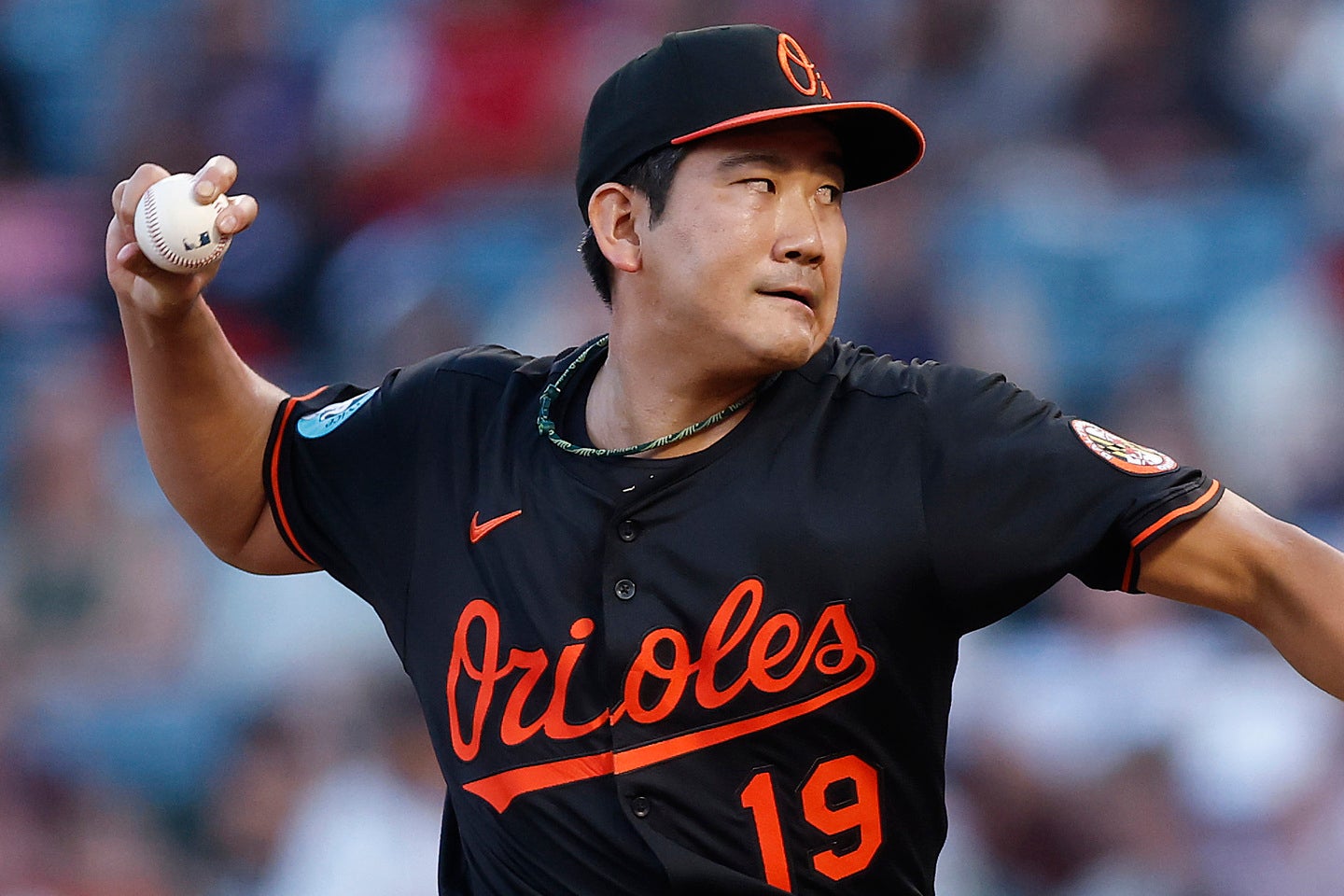 トレード期限が迫る中で去就が注目されるオリオールズの菅野智之。(C) Getty Images