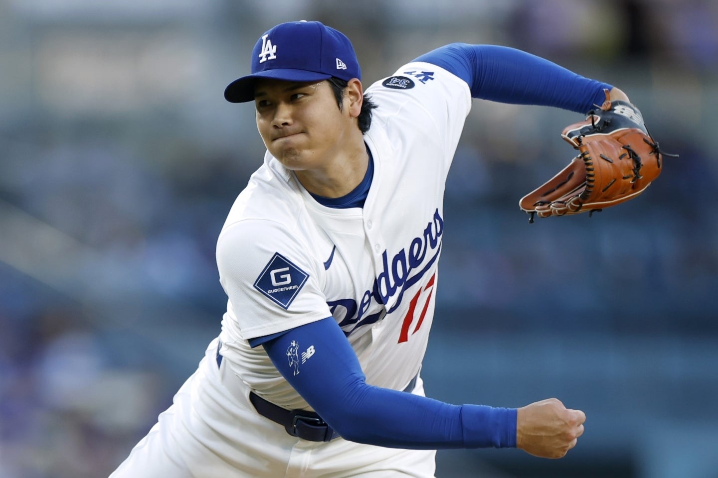 大谷はエンジェルス時代に二度の肘手術を経験。６月16日にドジャース加入後、初めて先発のマウンドに上がった。(C)Getty Images