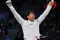 フェンシング世界選手権の男子エペ個人で優勝した加納。(C)Getty Images