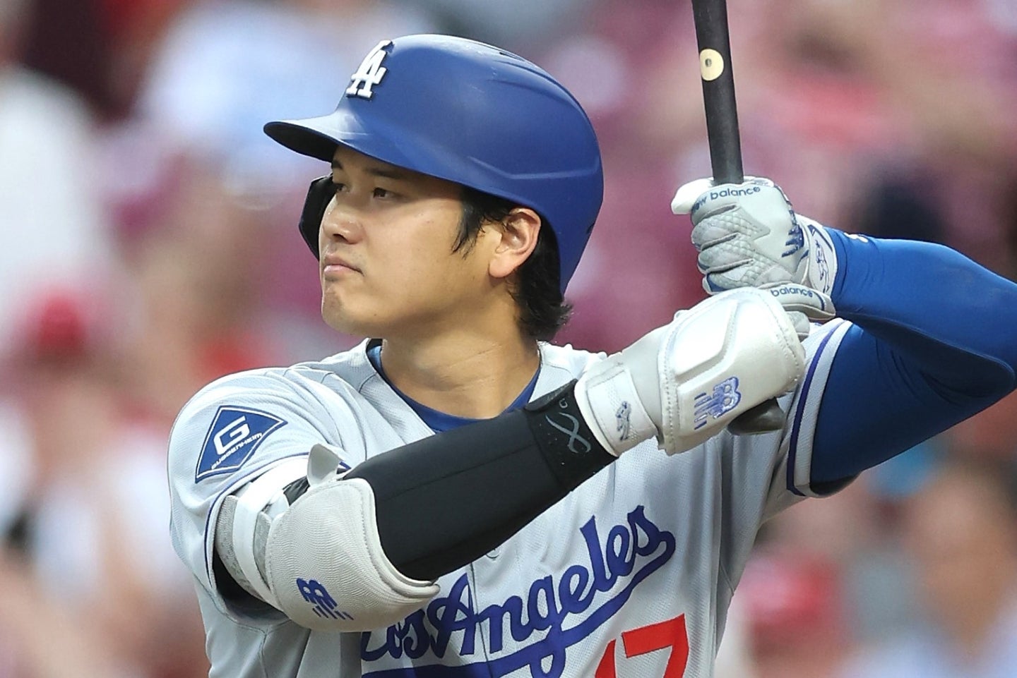 ５回に適時二塁打を放った大谷。(C)Getty Images