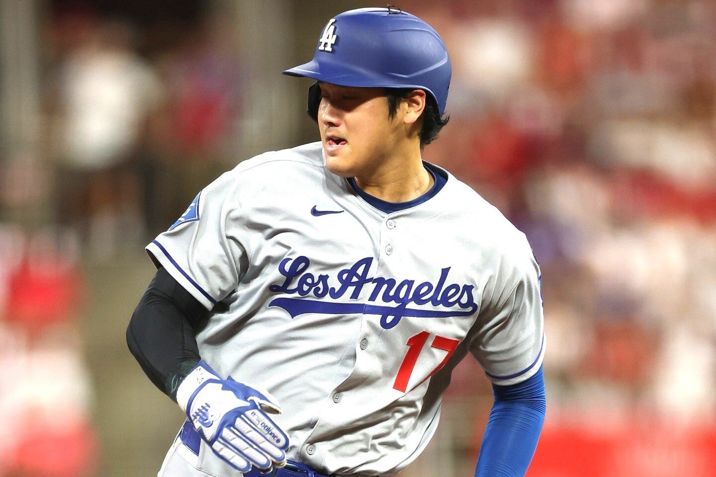 大谷は両リーグ最速100得点に到達した。(C)Getty Images