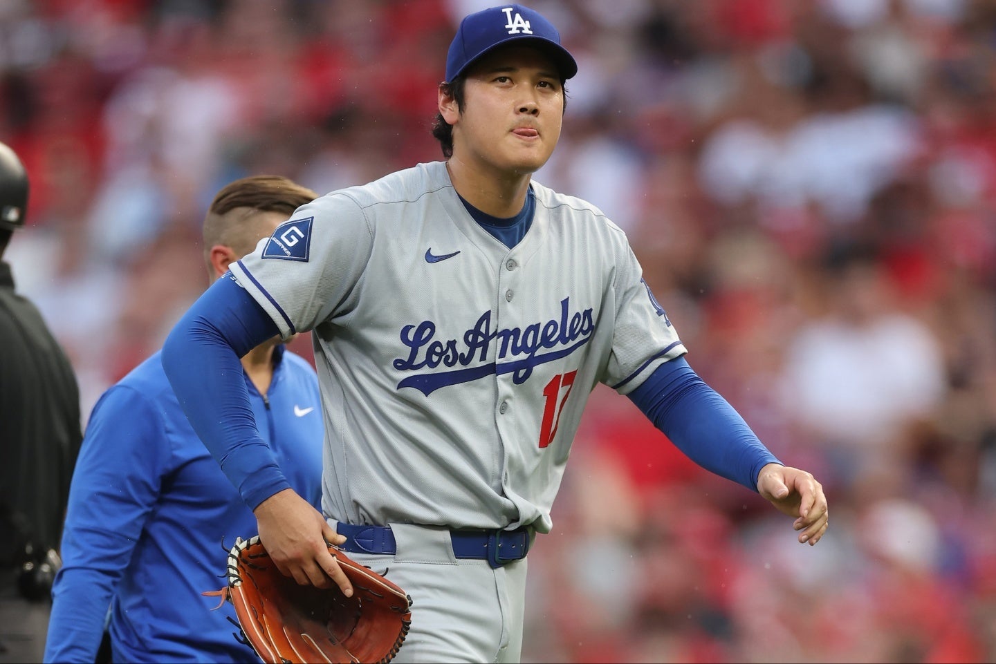 ４回で緊急降板した大谷。(C)Getty Images