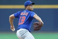 地区首位ブルワーズを相手に５回３失点で勝利をつかんだ今永。前回登板の雪辱を果たした。（写真）GETTY IMAGES