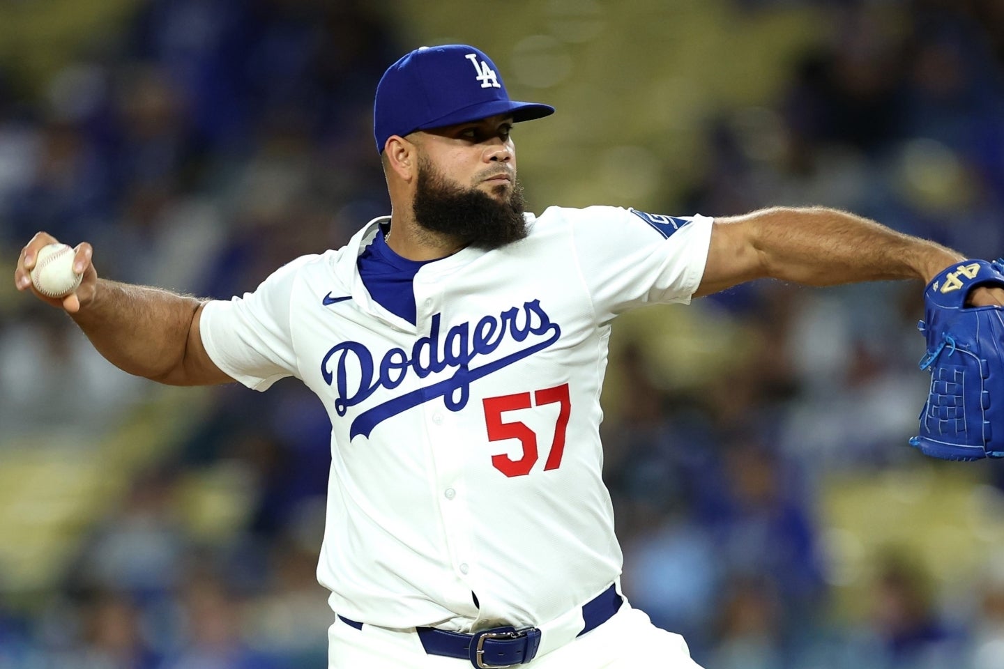 トレード期限前にルイス・ガルシアが古巣エンジェルスに復帰。ドジャース、ナショナルズに続いて、今季３チーム目の所属となった。(C)Getty Images