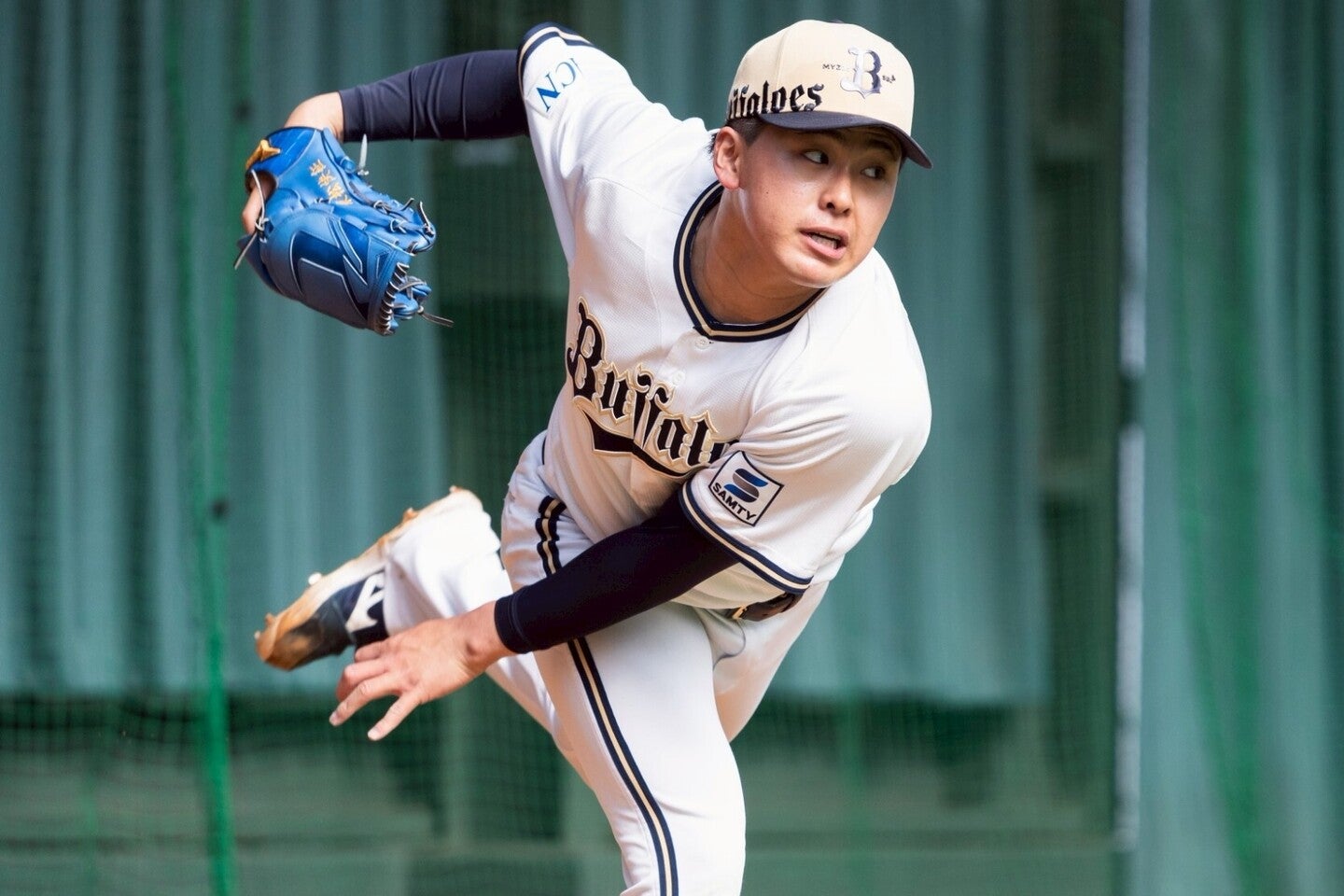 プロ初登板、初先発と順調に階段を上っている東松。一日も早く初勝利を手にしたい。写真：野口航志