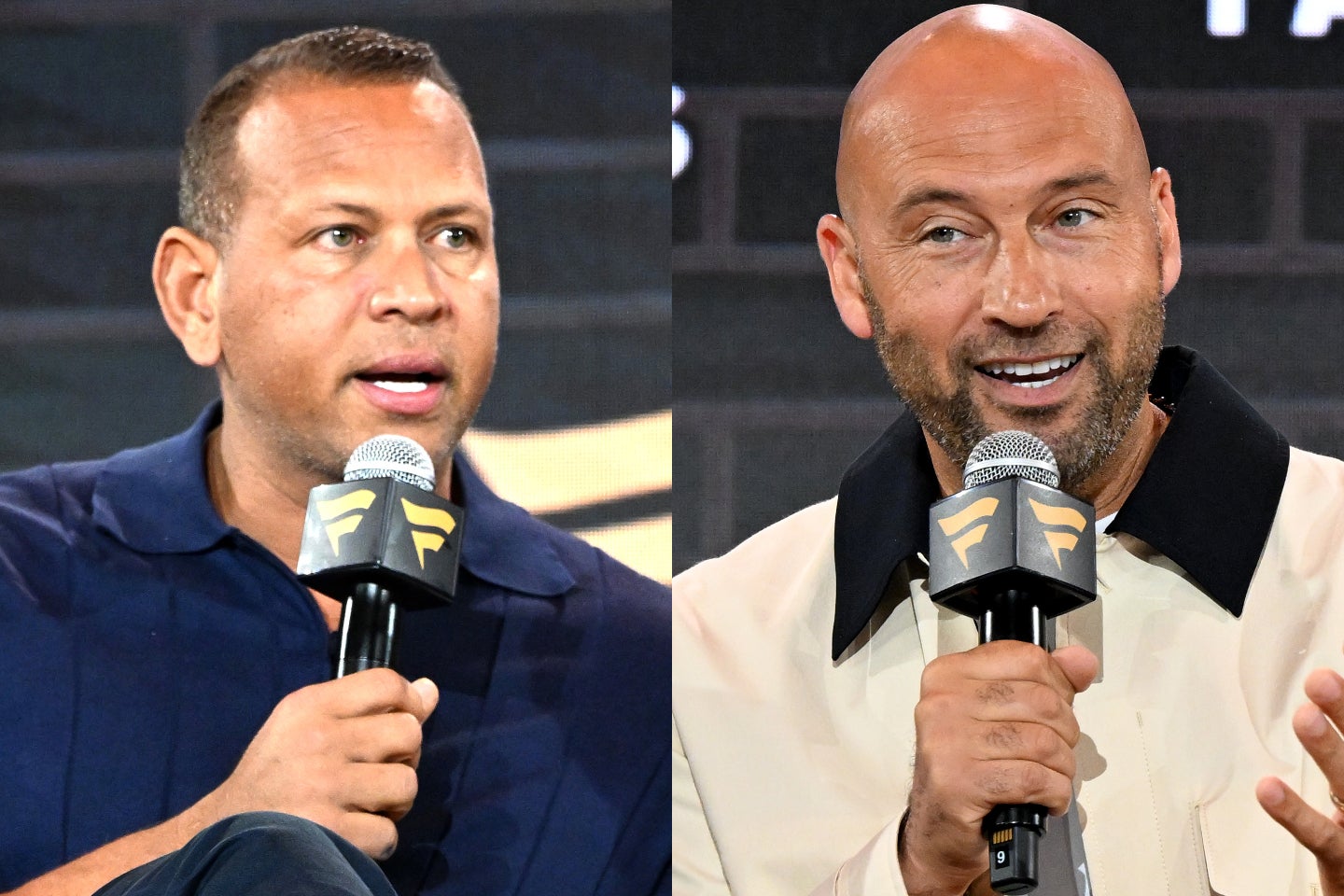 ヤンキースの不振について手厳しい意見を語った球団OBのロドリゲス（左）とジーター（右）。(C) Getty Images