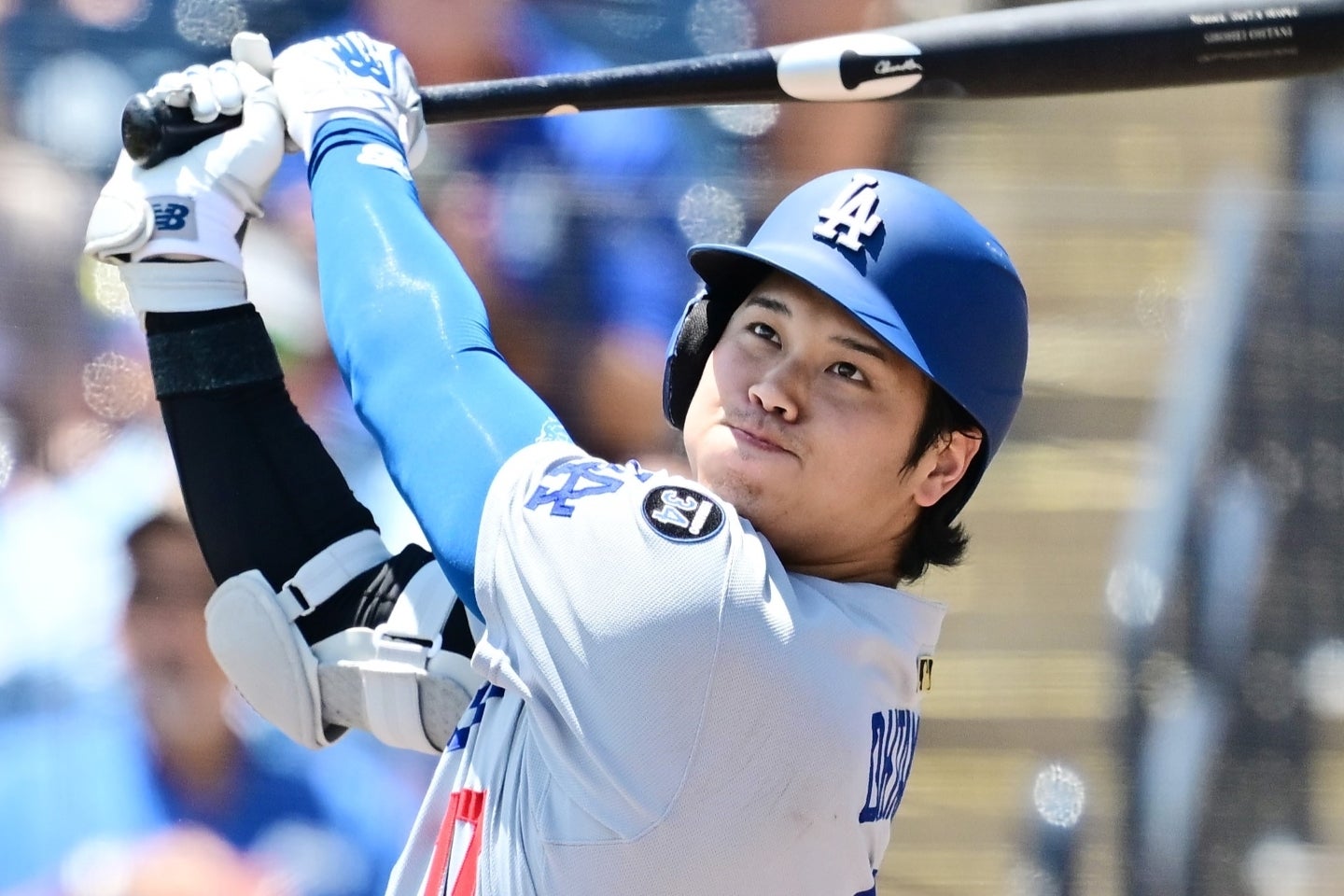 ベッツと打順を入れ替えて２番に入っていた大谷が、現地８月３日のレイズ戦でトップバッターに戻って２安打。(C)Getty Images