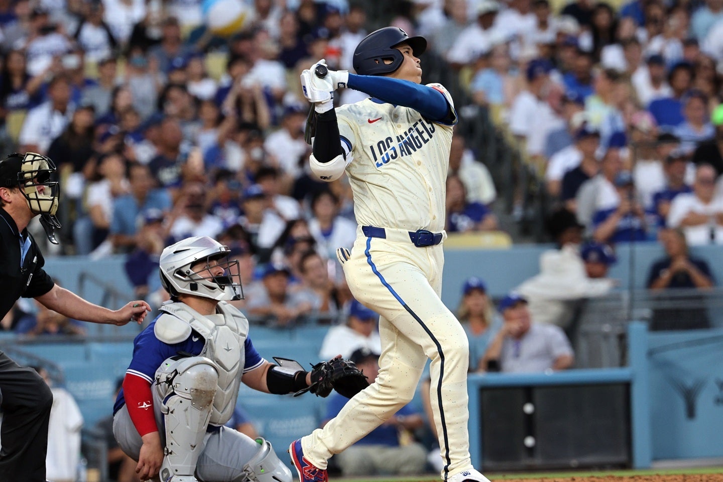 大谷が５回の第３打席に40号アーチを放つ。(C) Getty Images