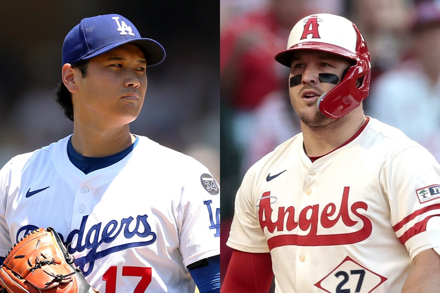 現地８月13日、ドジャースの大谷が古巣エンジェルス戦に登板。トラウトとはWBC以来の対戦となる。(C)Getty Images