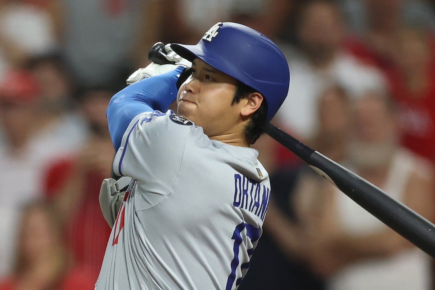 エンジェルス戦で42号ソロアーチを放った大谷。(C)Getty Images