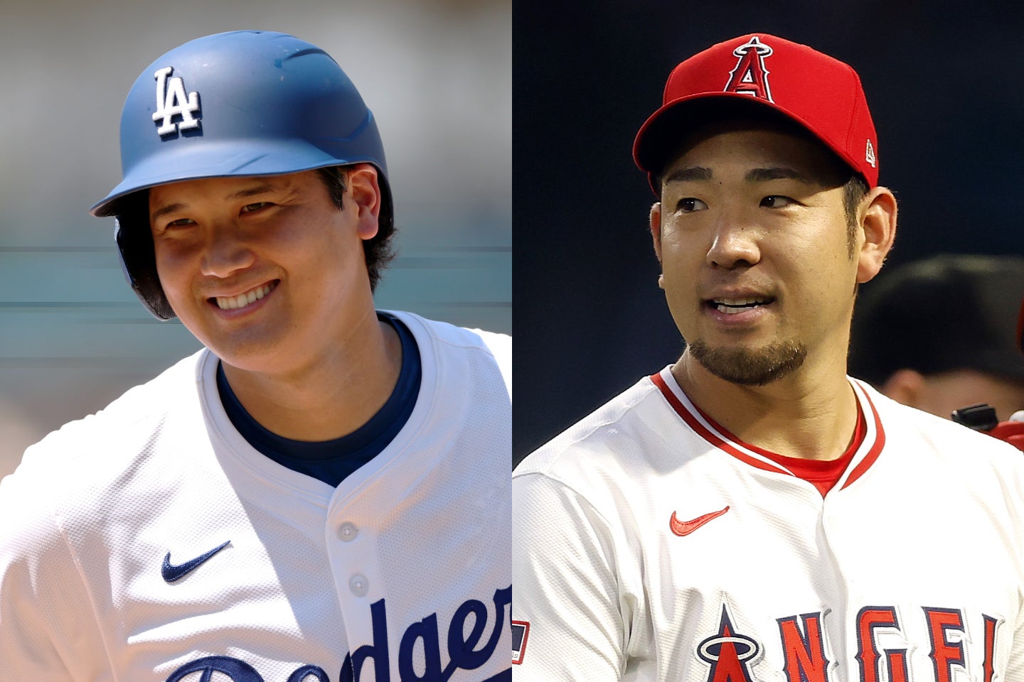 試合前に談笑した大谷翔平と菊池雄星。(C)Getty Images