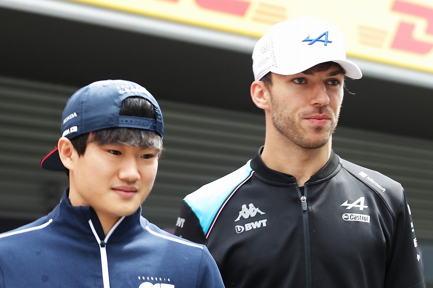 角田（左）とガスリー（右）が再タッグを組む可能性も。(C)Getty Images
