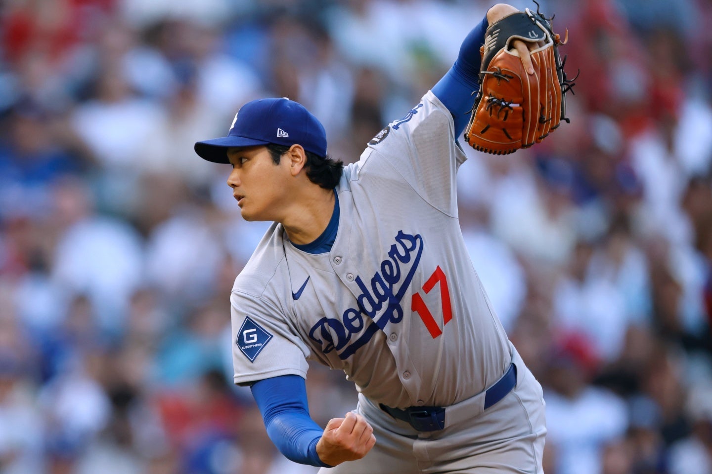 大谷は復帰後最多５回を投げたが、４失点で途中降板。今季初白星はかなわなかった。(C)Getty Images