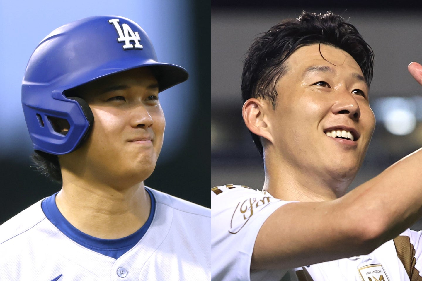 ドジャースの大谷翔平とLAFCのソン・フンミン。日韓を代表するスター選手が、８月27日にドジャー・スタジアムで“共演”へ。(C)Getty Images