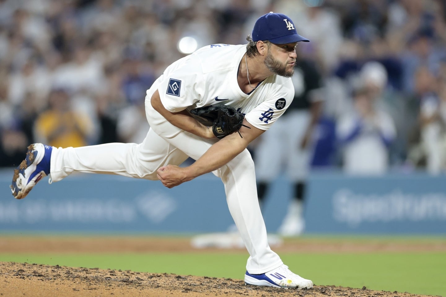 パドレス相手に６回１失点と好投のカーショウが７勝目を挙げた。(C)Getty Images